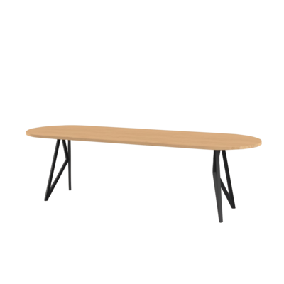 Studio HENK tafel Butterfly Plat ovaal, zwart frame - Smart Collectie