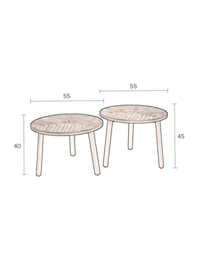 Dutchbone Mundu salontafel (set van 2)