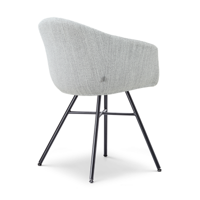 Eetkamerstoel Noa-Otis zwart onderstel met armleuningen