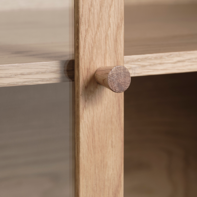 Eikenhouten dressoir Boris - met glazen deuren