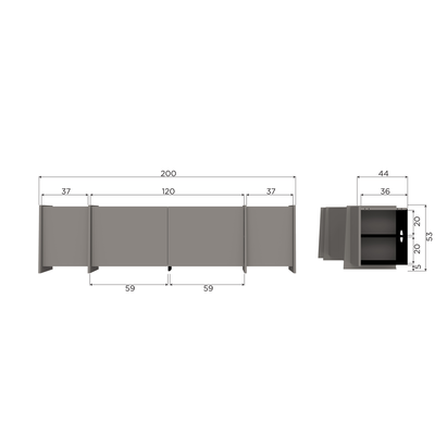Brock tv meubel 200 cm essen fineer middenbruin [fsc]