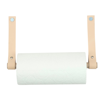 Leren keukenrolhouder (roldrager: rondhout)