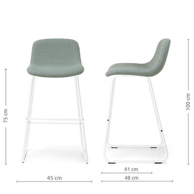 Barkruk Nino-Mats wit onderstel 75 cm