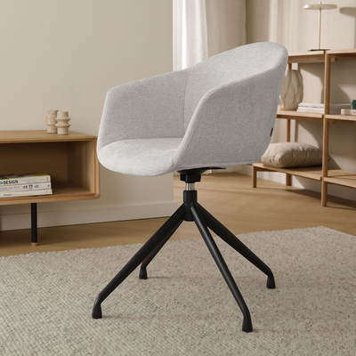 Draaibare eetkamerstoel Nola-Otis - zwart onderstel