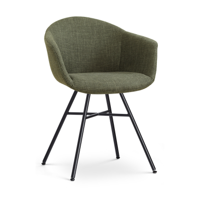 Eetkamerstoel Noa-Otis zwart onderstel met armleuningen