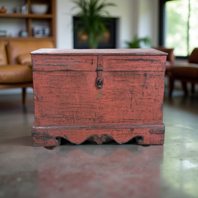 Kistje rood uniek India 