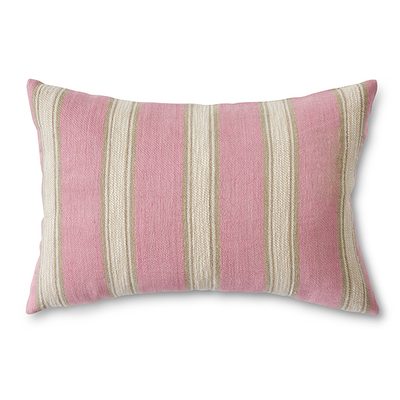 Woven striped cushion blush (60x40cm)