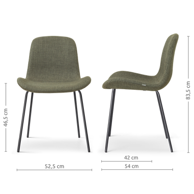 Eetkamerstoel Nora-Fé - zwart onderstel