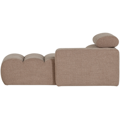 Novi chaise longue element arm rechts boucle karamelbruin