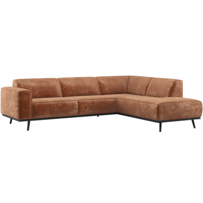 Statement hoekbank rechts chenille velvet terra