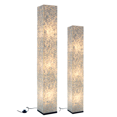 Vloerlamp vierkant Cubes white capiz