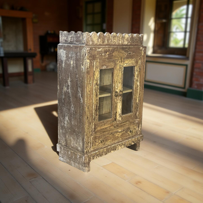 Onderkast glas geel/wit uniek