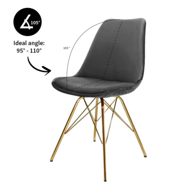 Kuipstoel Velvet goud frame