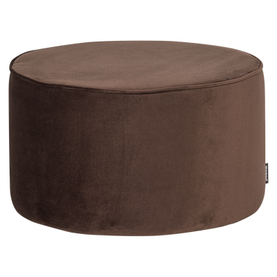 Sara poef laag 36xo60 cm velvet donkerbruin [fsc]