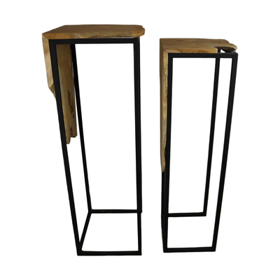 Zuil van teak (set van 2)