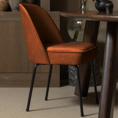 Vogue eetkamerstoel structure velvet brass