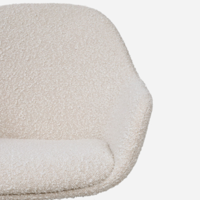 Barkruk Nino-Mae met armleuningen - wit onderstel 75 cm