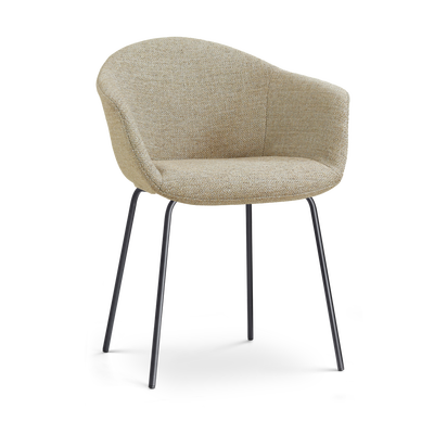 Eetkamerstoel Nora-Otis gestoffeerd - zwart onderstel - met armleuningen