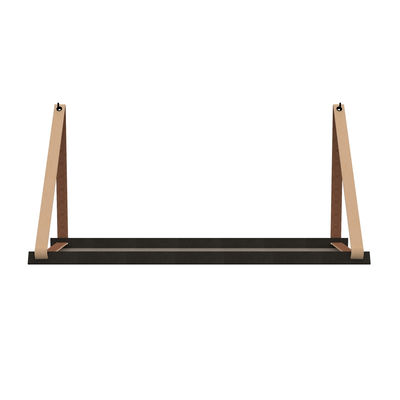 Stalen wandplank 98x20cm - incl. leren plankdragers