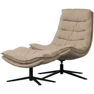 Kube draaifauteuil met hocker bruin
