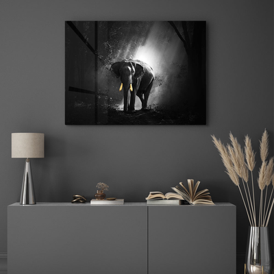 Walljar acrylglas schilderij - Golden Elephant