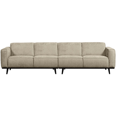 Statement 4-zits bank 280 cm chenille velvet perzikroze