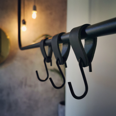 Leren S-haak hangers (set van 4)