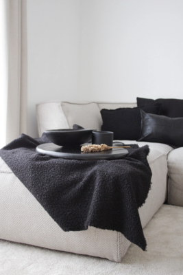 Plaid bouclé zwart