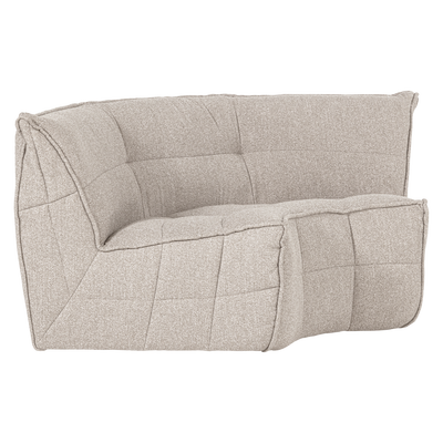 Cluster hoekelement boucle warm grijs