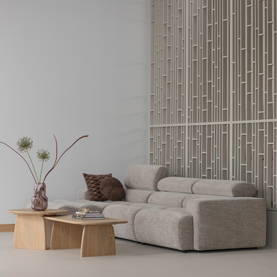 Novi chaise longue element arm links ribstof terra
