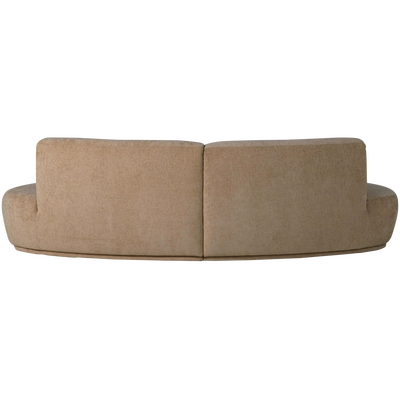 Batavier half ronde bank 4-zits velvet lichtbruin melange