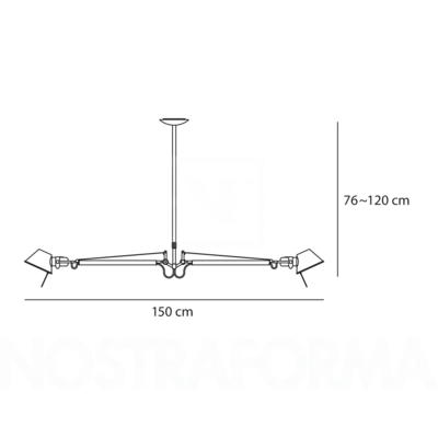 Artemide plafondlamp Tolomeo Basculante Sospensione wit perkament