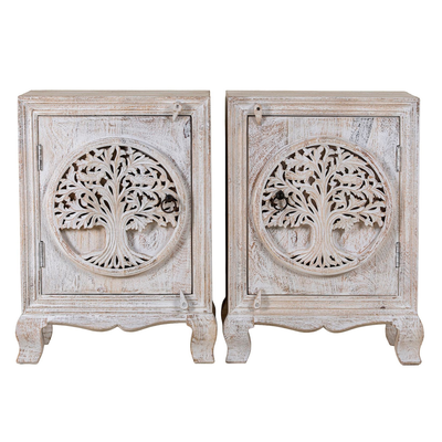 Baka wit set van 2 Nachtkastja