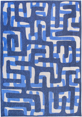 Ecorugs vloerkleed Kuba blauw