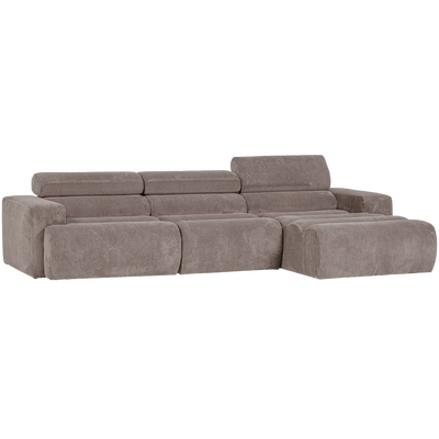Novi chaise longue bank rechts donkerbruin melange