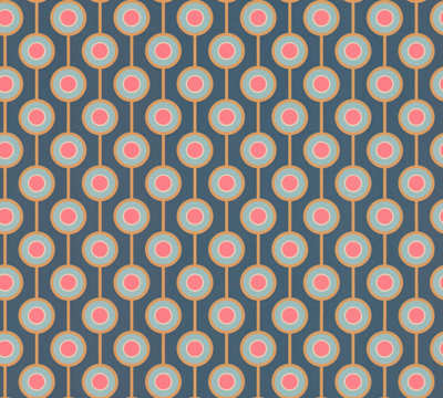 Retro behang met een lichte structuur en cirkelpatroon - blauw, geel, roze