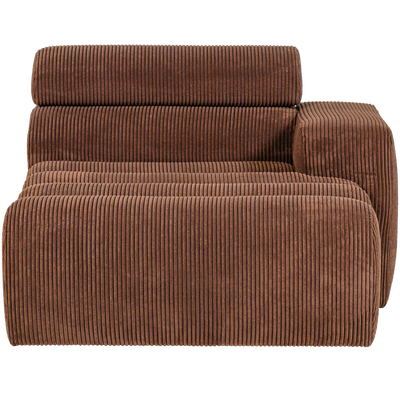 Novi chaise longue element arm rechts boucle karamelbruin