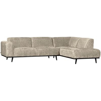 Statement hoekbank rechts chenille velvet terra