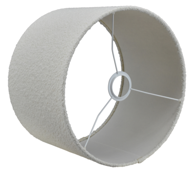 Lampenkap rond bouclé blanc