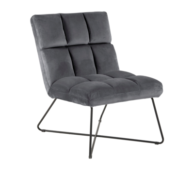Zaragoza Fauteuil Fluweel - Donkergrijs met zwarte poten