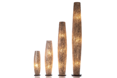 Vloerlamp Cone gold capiz