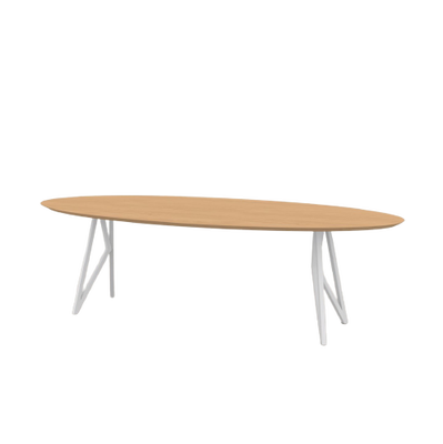 Studio HENK tafel Butterfly Ovaal - wit frame, hardwax light 3041