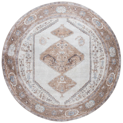 Vloerkleed Karaca - Brown 08 Rond