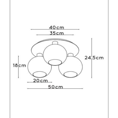 3-lichts plafondlamp Dajana