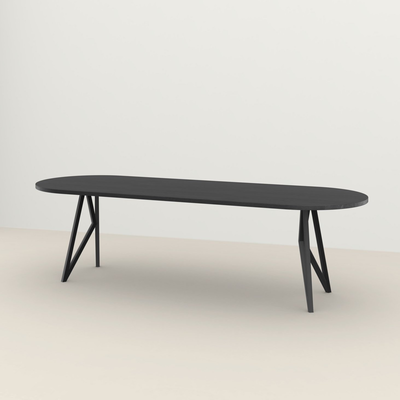 Studio HENK tafel Butterfly Plat ovaal - zwart frame, zwarte beits