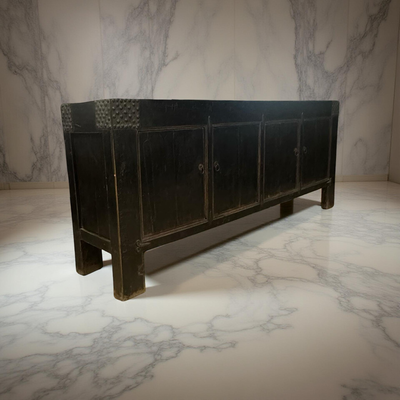 Dressoir zwart 4 deur noppen beslag