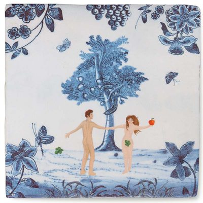 StoryTiles Wandtegel Adam & eve in the garden of eden