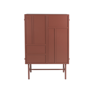 Davis kast metaal bruin/ rood