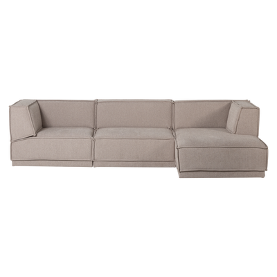 Manu chaise longue bank rechts velvet bruin [fsc]
