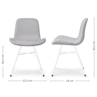 Eetkamerstoel Noa-Fé gestoffeerd - wit onderstel